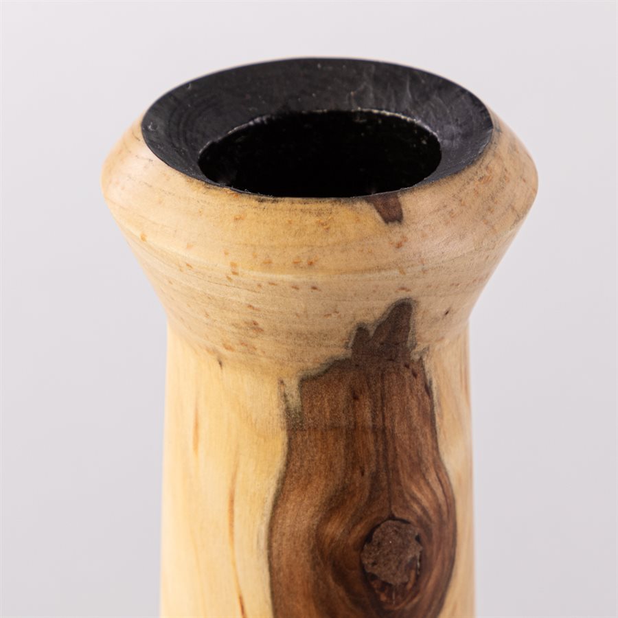 Vase haut en verre sur pied en bois de Gamal naturel