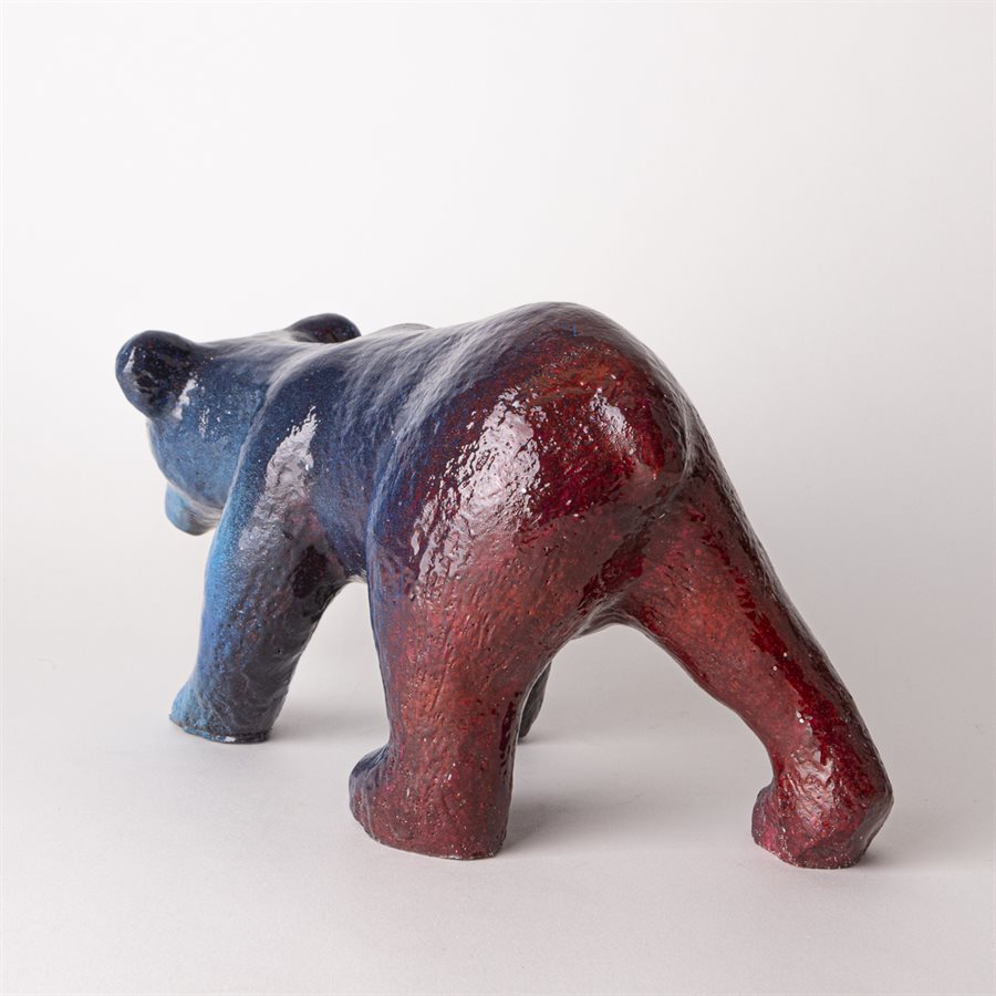 Banque/Figurine ours en céramique matelassée peinte à la main