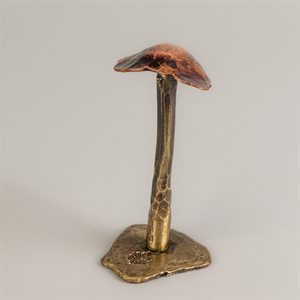 Découverte 4 – champignon décoratif en laiton et cuivre forgés