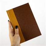 Cahier de notes rigide couverture en cuirette ocre et Brun
