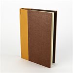 Cahier de notes rigide couverture en cuirette ocre et Brun