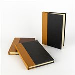 Cahier de notes rigide couverture en cuirette ocre et 