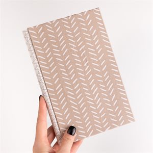 MONIKA - Moyen cahier d'écriture ligné à dos rond en tissu