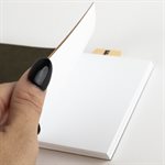 Recycled mini notepad with lettered bookmark L