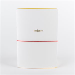 White, yellow and gold embossed Always notebook