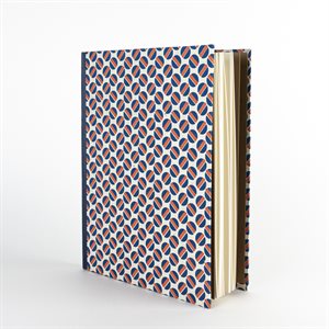 TOUPIE - Large hardcover notebook with blue and red pattern
