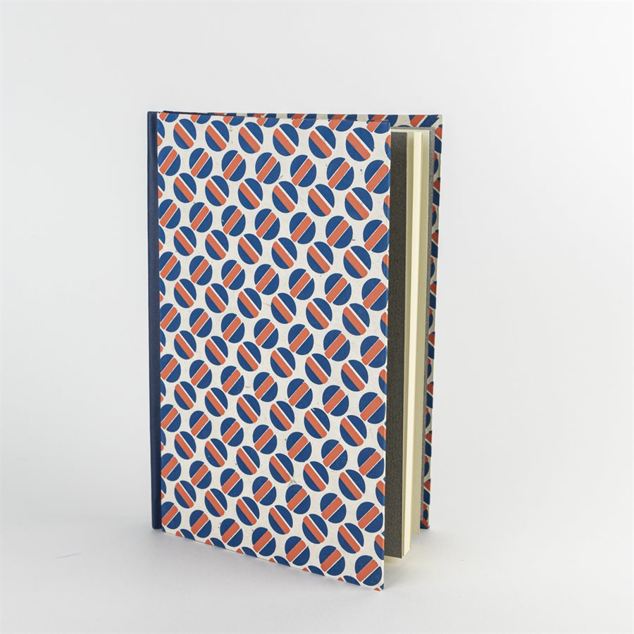 TOUPIE - Petit carnet rigide à motif bleu et rouge