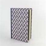 TOUPIE - Small hardcover notebook with blue and red pattern