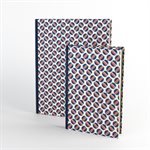 TOUPIE - Carnet rigide à motif bleu et rouge