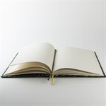 Large emerald notebook with hand-painted circle dot pattern