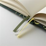 Large emerald notebook with hand-painted circle dot pattern