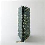Large emerald notebook with hand-painted circle dot pattern