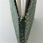 Large emerald notebook with hand-painted circle dot pattern