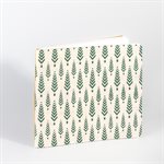 PETIT SECRET - Carnet souple à reliure cousue avec ficelle - Chevrons verts sur fond crème