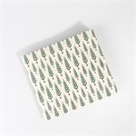 PETIT SECRET - Carnet souple à reliure cousue avec ficelle - Chevrons verts sur fond crème