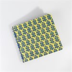 PETIT SECRET - Carnet souple à reliure cousue avec ficelle - Fleurs indigo sur fond vert