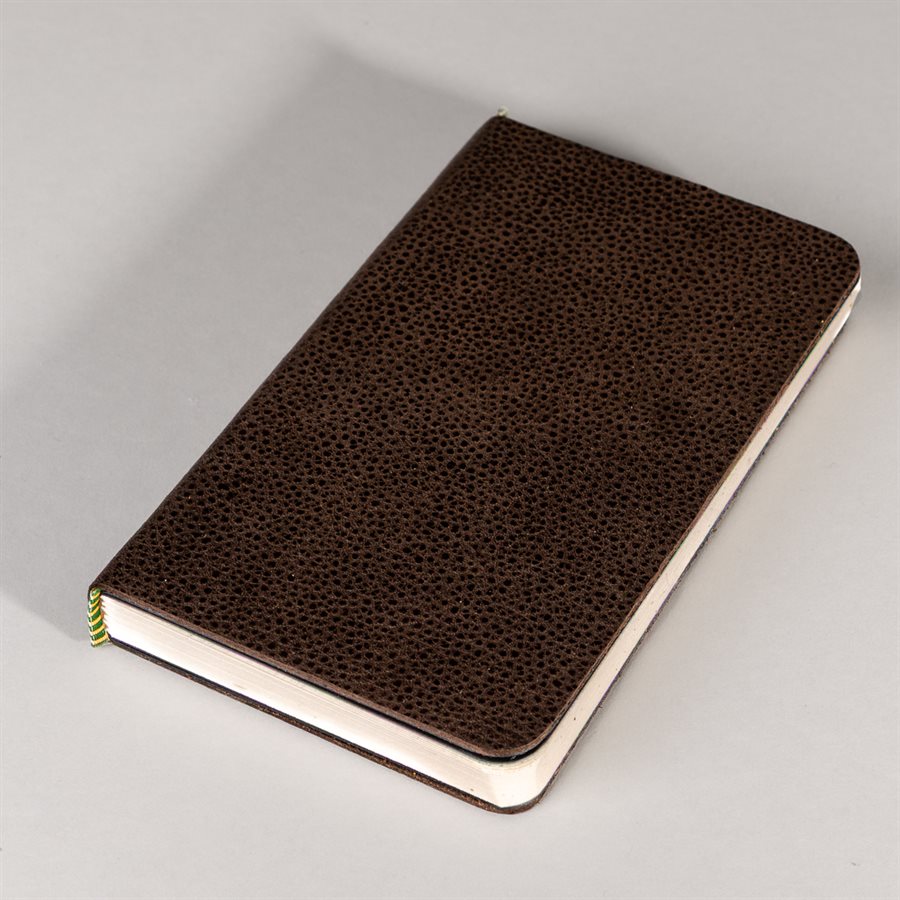Pocket notebook with recycled leather cover Brun