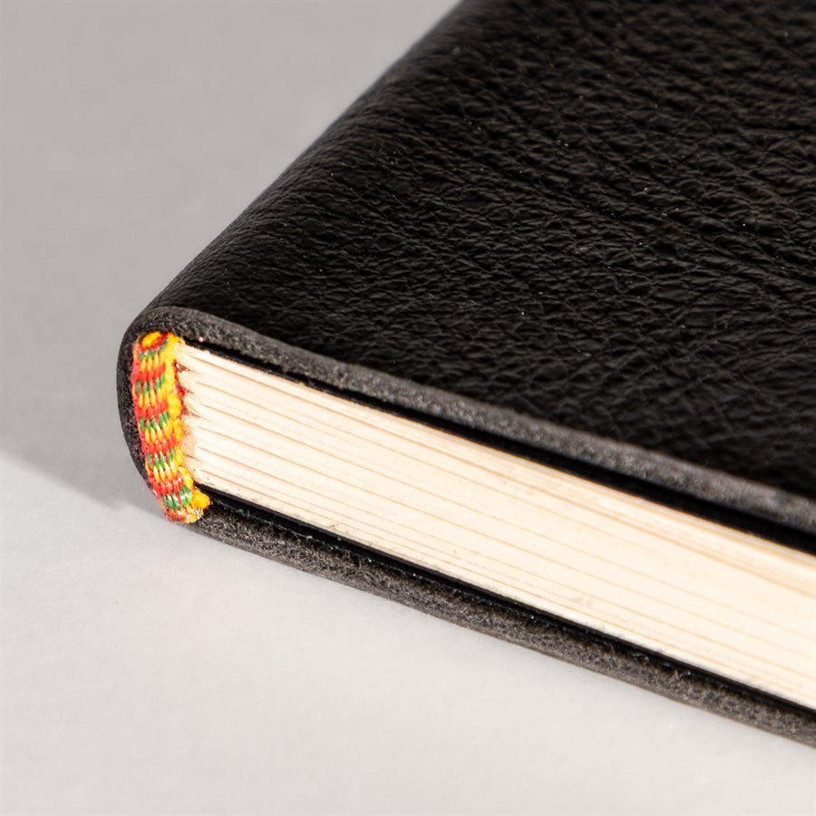 Pocket notebook with recycled leather cover Black