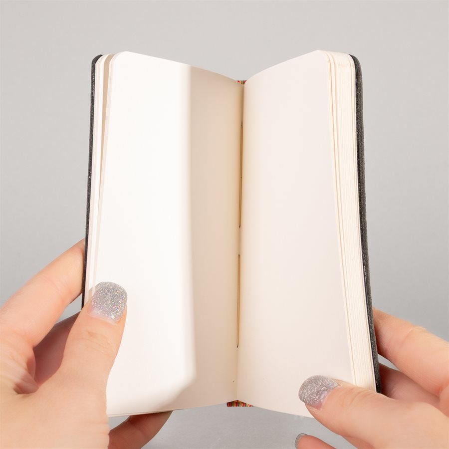 Pocket notebook with recycled leather cover Orange brulé