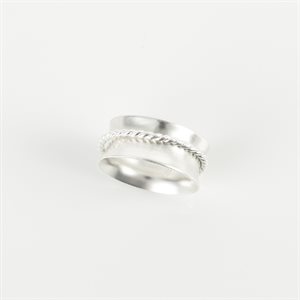 Polished Meditation Bangle with Braided Bangles