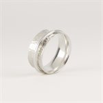 Hammered Meditation Ring with Smooth Band