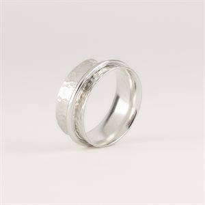 Jonc de méditation martelé avec anneau lisse - 9