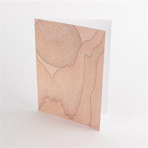 Greeting card, reproduction of a pyrography on wood