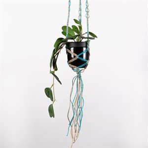 Jardinière en jute «Bicolore» Bleu et naturel