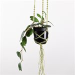 Jardinière en jute «Torsade» à double anneau Sauge