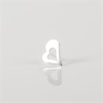 Openwork Slanted Heart Stud Earring (single)