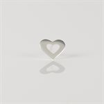 Clou d'oreille coeur penché ajouré (à l'unité)