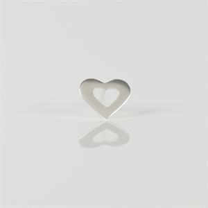 Openwork Slanted Heart Stud Earring (single)