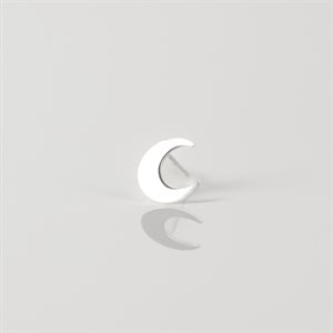 Quarter Moon Stud Earring (single)