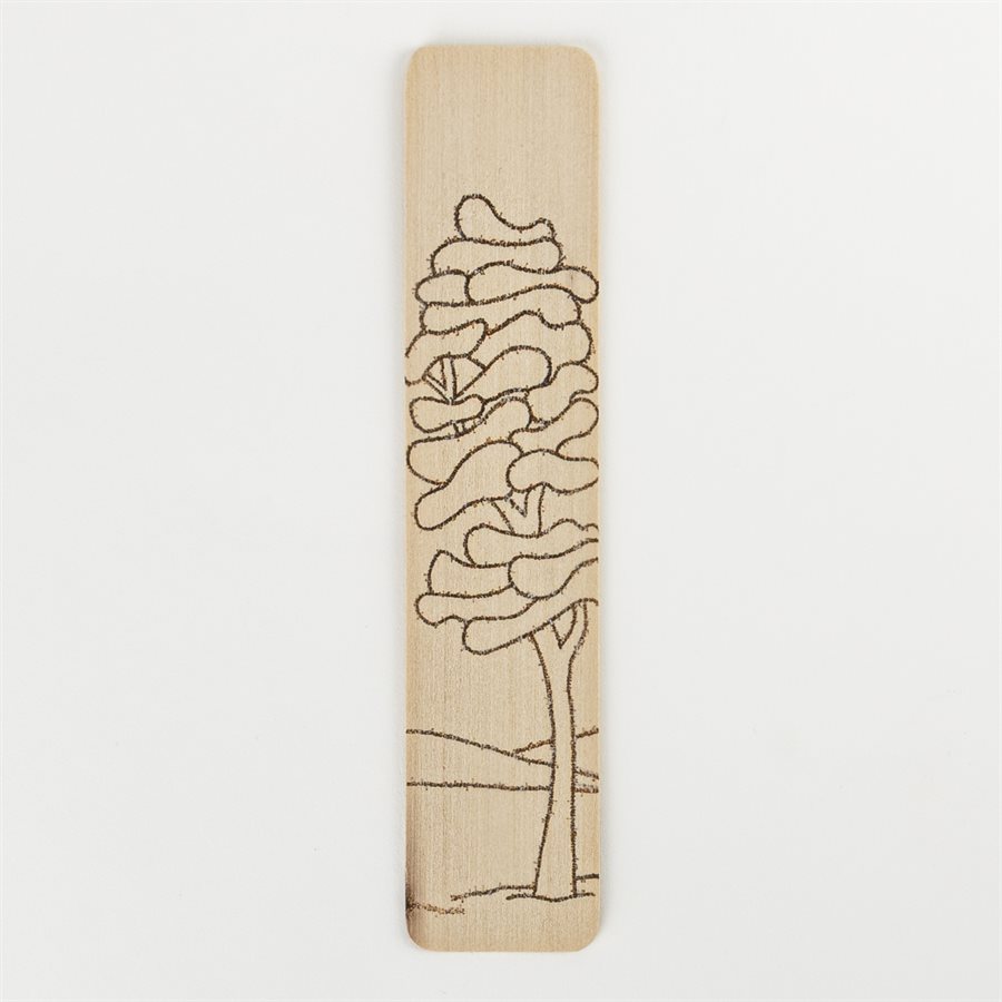 Pyrographed wood bookmark, model 