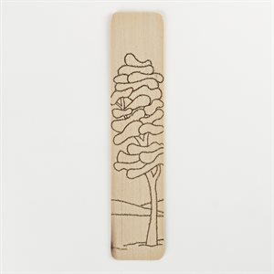 Pyrographed wood bookmark, model 