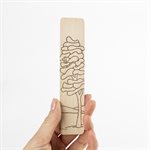 Pyrographed wood bookmark, model 