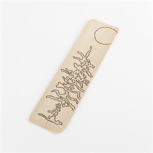 Pyrographed wood bookmark, model 