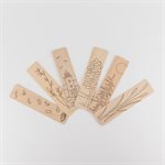 Pyrographed wood bookmark, model 
