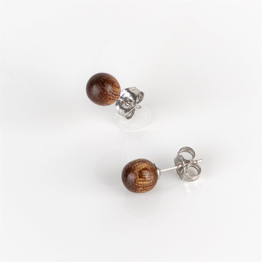 Boucle d'oreille en Acajou sur attache en argent Boucle d'oreille en Acajou sur attache en argent