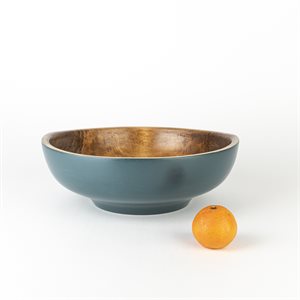 Bol bleu en érable toréfié peint à l'extérieur