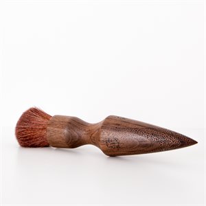 Grand pinceau à maquillage en bois pyrogravé
