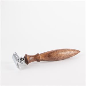 Rasoir traditionnel à lame double tranchant en Érable sculpté 