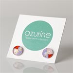 Clou d'oreille rond en verre peint à main 4 Clou d'oreille rond en verre peint à main 4