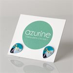 Clou d'oreille goutte en verre peint à main 2