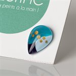 Clou d'oreille goutte en verre peint à main 2