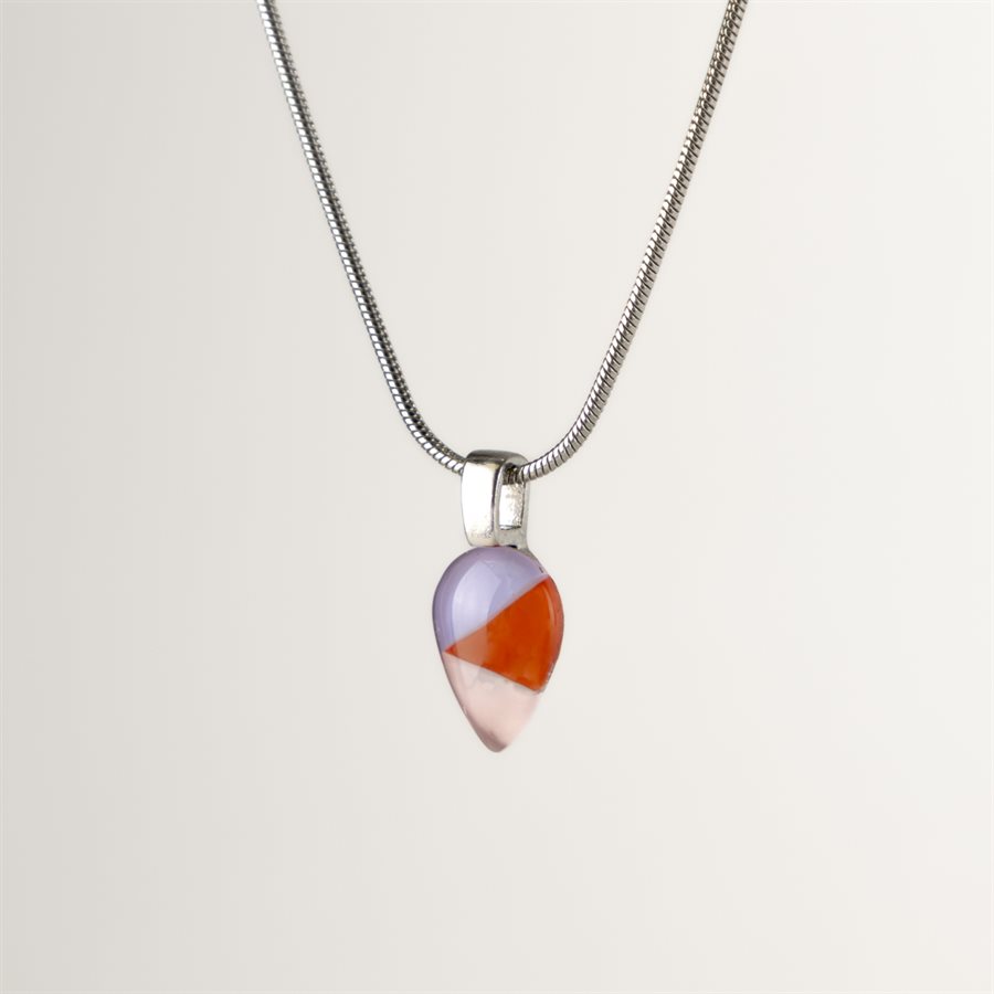 Drop shape hand painted glass pendant  Drop shape hand painted glass pendant