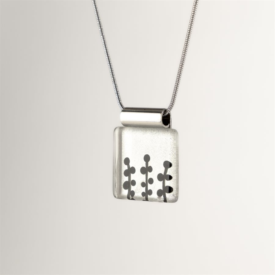 Pendentif carré en verre peint à la main 4 Pendentif carré en verre peint à la main 4