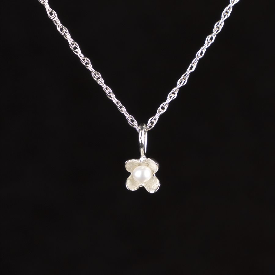 Pendentif Lila japonais 1 fleur perle blanche Pendentif Lila japonais 1 fleur perle blanche