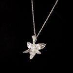 Pendant Calopogon orchid with pearl white