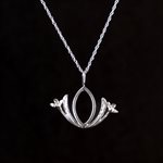 Pendant Clavellata orchid leaf and flower en symmetry Pendant Clavellata orchid leaf and flower en symmetry